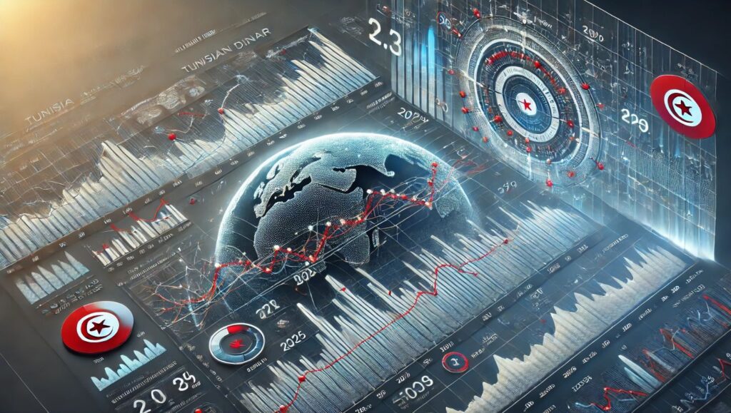 رسم يحتوي على عملة تونسية و مؤشر تضخم